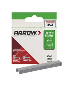 Arrow Fastener 1/4 in. L x 7/16 in. W Galvanized Steel Wide Crown Light Duty Staples 23 Ga. 1000