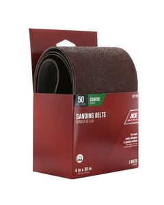 Ace 36 in. L X 4 in. W Aluminum Oxide Sanding Belt 50 Grit Coarse 2 pc
