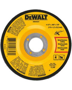 DeWalt 4-1/2 in. D X 7/8 in. Aluminum Oxide Cut-Off Wheel 1 pc