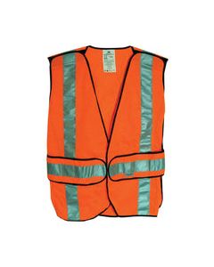 3M Scotchlite Reflective Safety Vest with Reflective Stripe Orange One Size Fits Most