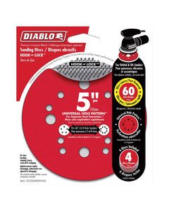 Diablo 5 in. Ceramic Blend Hook and Lock Sanding Disc 60 Grit Coarse 4 pk