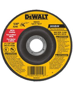 DeWalt 4 in. D X 1/4 in. thick X 5/8 in. Grinding Wheel 1 pc