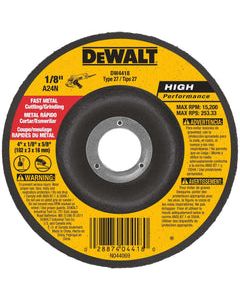 DeWalt High Performance 4 in. D X 1/8 in. thick X 5/8 in. Metal Grinding Wheel 1 pc