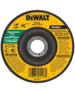 DeWalt High Performance 4 in. D X 1/8 in. thick X 5/8 in. Masonry Grinding Wheel 1 pc