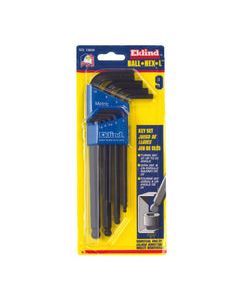 Eklind Ball-Hex-L Metric Long Arm Ball End Hex L-Key Set 9 pc