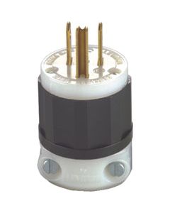 Leviton Industrial Nylon Straight Blade Plug 5-15P 18-10 AWG 2 Pole 3 Wire