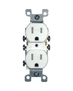 Leviton 15 amps 125 V Duplex White Outlet 5-15R 1 pk