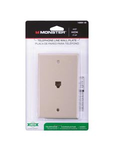 Monster Cable Just Hook It Up Ivory 1 gang Plastic Telephone Wall Plate 1 pk