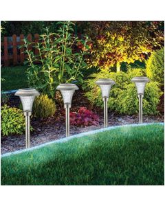 Living Accents Silver Solar Powered LED Pathway Light 4 pk