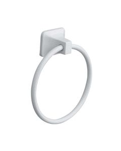 OakBrook Satin White Towel Ring Die Cast Zinc