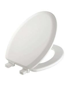 Mayfair by Bemis Elongated White Molded Wood Toilet Seat