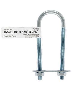 Hampton 1/4 in. X 1-1/8 in. W X 3-1/2 in. L Coarse Zinc-Plated Steel U-Bolt
