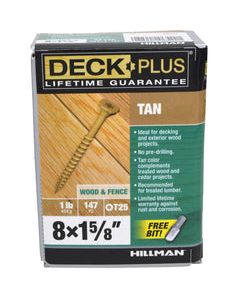 Deck Plus No. 8 X 1-5/8 in. L Star Flat Head Exterior Deck Screws 1 lb