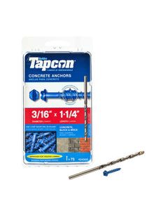 Tapcon 3/16 in. D X 1-1/4 in. L Steel Hex Head Concrete Screw Anchor 75 pk