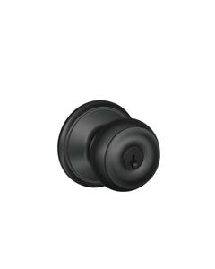Schlage F-Series Georgian Matte Black Entry Knobs Right or Left Handed