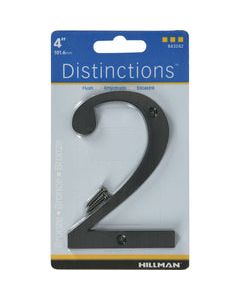 Hillman Distinctions 4 in. Bronze Zinc Die-Cast Screw-On Number 2 1 pc