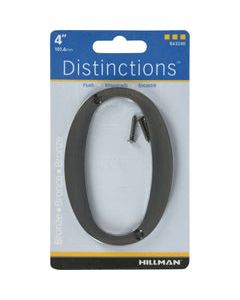 Hillman Distinctions 4 in. Bronze Zinc Die-Cast Screw-On Number 0 1 pc