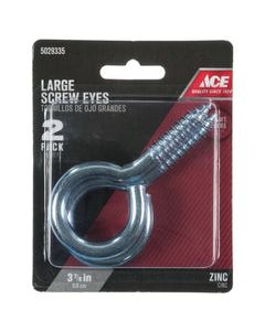Ace 7/16 in. D X 3-7/8 in. L Zinc-Plated Steel Screw Eye 325 lb. cap. 2 pk