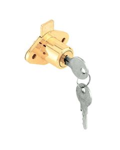 Prime-Line Bright Brass Gold Steel Cabinet/Drawer Lock