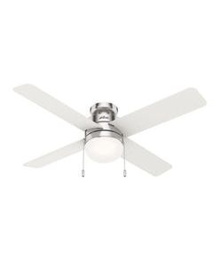 Timpani 52 inch Brushed Nickel with Fresh White Blades Ceiling Fan