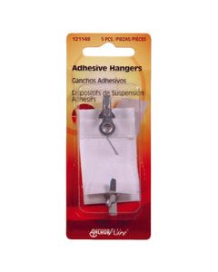 Hillman AnchorWire Steel-Plated White Adhesive Hangers 1-1/2 lb 5 pk