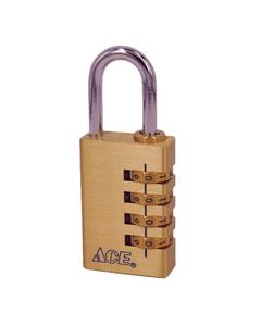 Ace 1-7/16 in. H X 7/8 in. W X 7/8 in. L Brass 4-Dial Combination Padlock