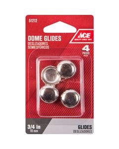 Ace Silver 3/4 in. Nail-On Nickel Chair Glide 1 pk