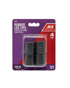 Ace Rubber Leg Tip Black Round 7/8 in. W 4 pk