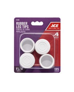 Ace Rubber Leg Tip Off-White Round 1-1/8 in. W 4 pk