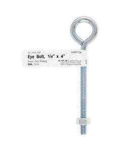 Hampton 1/4 in. x 4 in. L Zinc-Plated Steel Eyebolt Nut Included