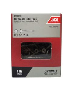 Ace No. 8 wire X 2-1/2 in. L Phillips Drywall Screws 1 lb 114 pk