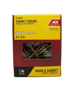 Ace No. 8 X 3 in. L Phillips Cabinet Screws 1 lb 95 pk