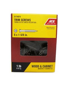 Ace No. 6 X 1-5/8 in. L Square Black Phosphate Trim Screws 1 lb 265 pk