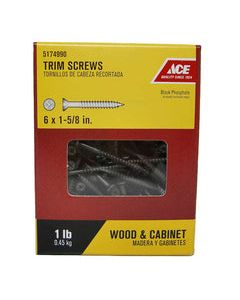 Ace No. 6 wire X 1-5/8 in. L Phillips Flat Trim Head Trim Screws 1 lb 265 pk