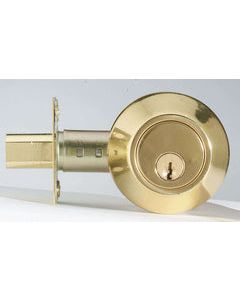 Home Plus Polished Brass Brass Single Cylinder Deadbolt
