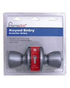 Home Plus Satin Chrome Entry Lockset 1-3/4 in.