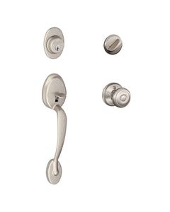 Schlage Plymouth, Georgian Satin Nickel Handleset Right or Left Handed