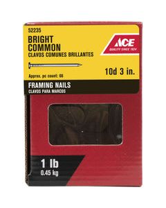 Ace 10D 3 in. Framing Bright Steel Nail Round Head 1 lb