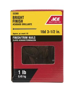 Ace 16D 3-1/2 in. L Finishing Bright Steel Nail Smooth Countersunk 1 lb.