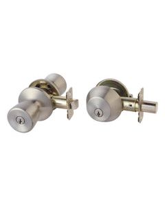 Ace Tulip Satin Entry Lever and Deadbolt Set 1-3/4 in.