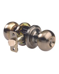 Ace Colonial Antique Brass Entry Lockset KW1 1-3/4 in.