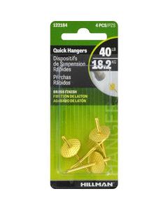 Hillman AnchorWire Brass-Plated One Piece Quick Hanger 40 lb. 4 pk