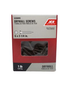 Ace No. 6 wire X 2-1/4 in. L Phillips Drywall Screws 1 lb 174 pk