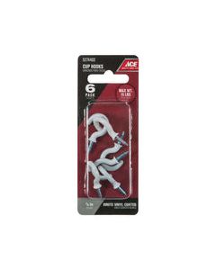 Ace Medium Steel 1.3125 in. L Coated Cup Hooks 15 lb 6 pk