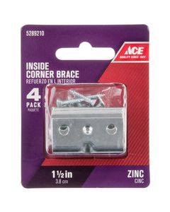 Ace 1-1/2 in. H X 2.75 in. W X 1-1/2 in. D Zinc Inside Corner Brace
