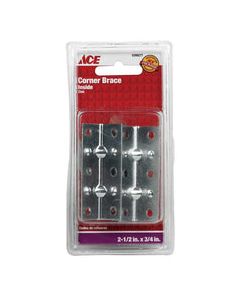 Ace 2-1/2 in. H x 2.75 in. W x 2-1/2 in. D Zinc Inside Corner Brace