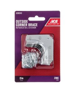 Ace 2 in. H X 3.5 in. W X 2 in. D Zinc Outside Corner Brace