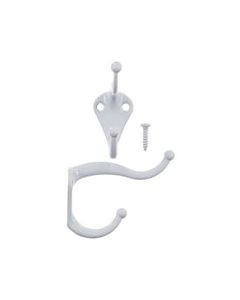 Ace 3 in. L White White Metal Small Coat and Hat Hook 2 pk