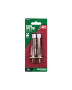 Ace 2.75 in. H x 3 in. W Metal Bright Gold Spring Door Stop Mounts to door and wall