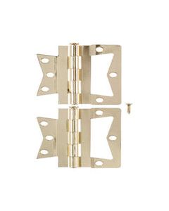 Ace 3.75 in. W X 4 in. L Bright Brass Brass Non-Mortise Hinge 2 pk